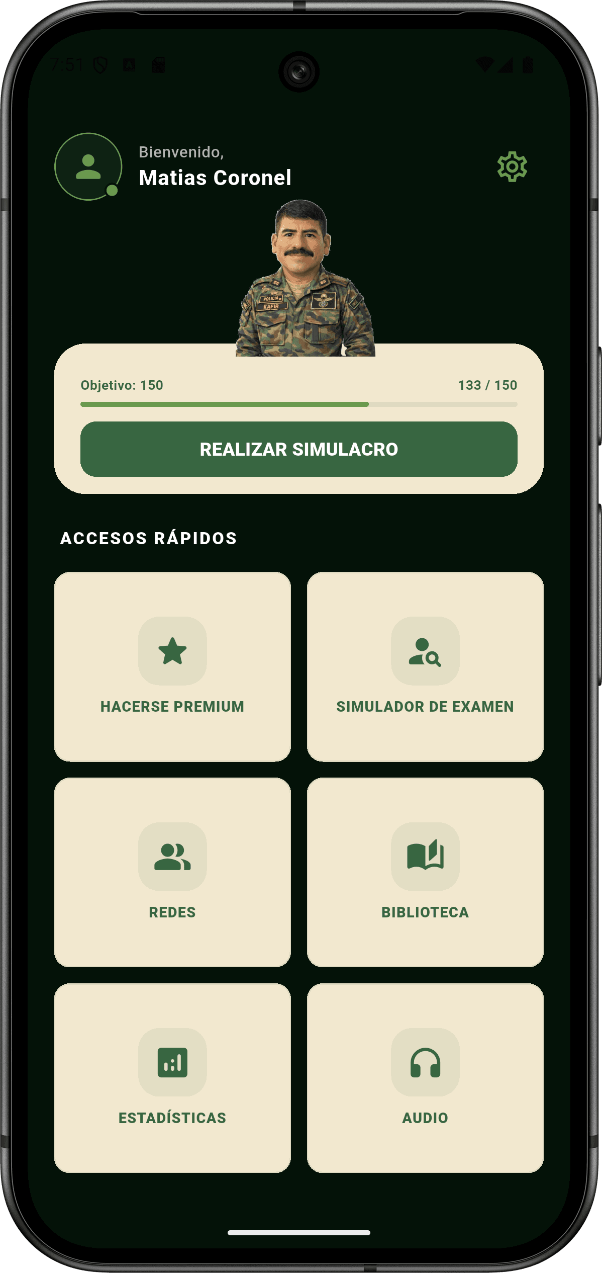 Pantalla Home de LCDK